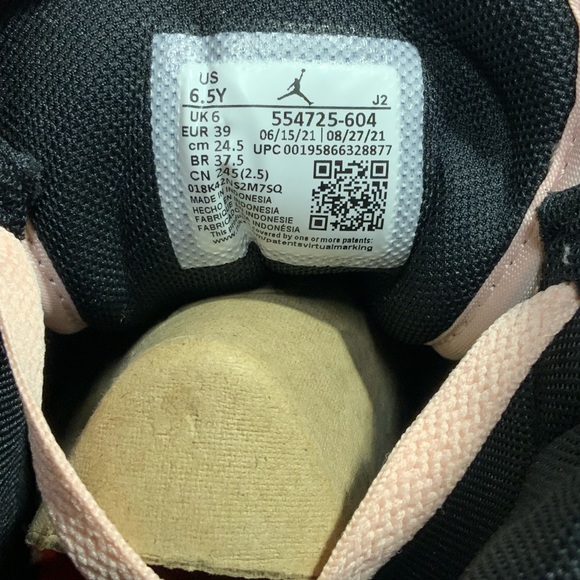 Nike Air Jordan 1 Mid GS Atmosphere Black Pink 6.5Y Women's 8 554725-604 - Picture 7 of 9